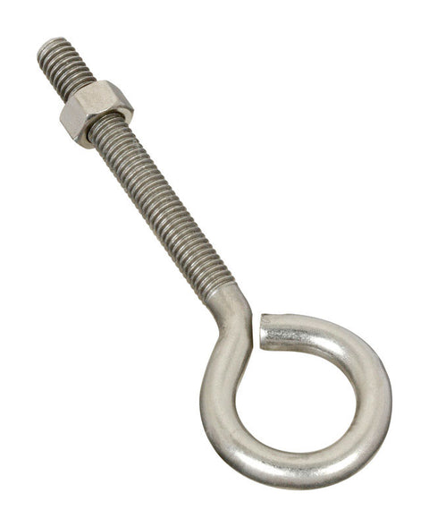 National Hardware 3/8 in. X 5 in. L Stainless Stainless Steel Eyebolt Nut Included