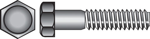 HILLMAN 7/16 in. D X 3-1/2 in. L Zinc Plated Steel Hex Bolt 25 pk