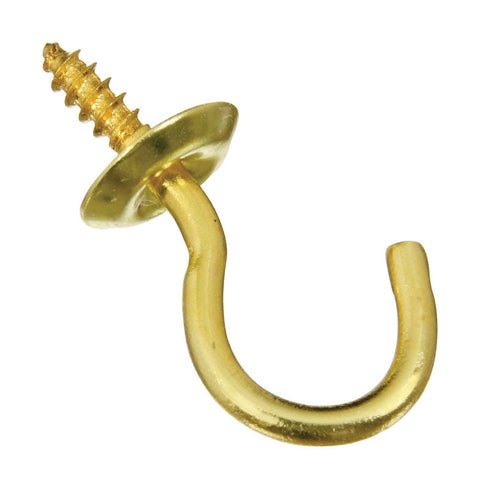 National Hardware Small Gold Solid Brass 1.14 in. L Cup Hook 10 lb 50 pk