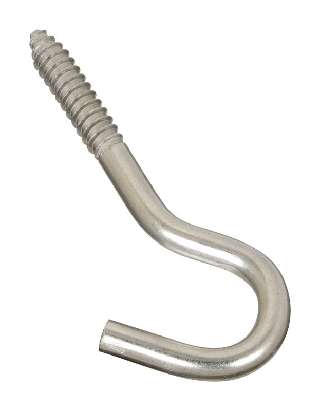National Hardware Large Silver Stainless Steel 4-7/8 in. L Screw Hook 220 lb 1 pk