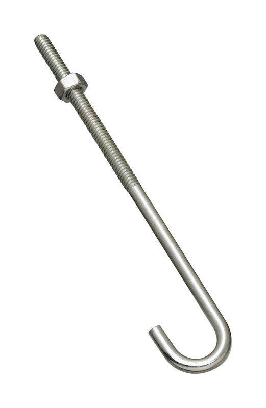 National Hardware Large Zinc-Plated Silver Steel 6 in. L J-Bolt 100 lb 1 pk