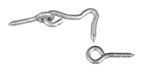 National Hardware Small Zinc-Plated Silver Steel 1 in. L Hook and Eye 2 pk