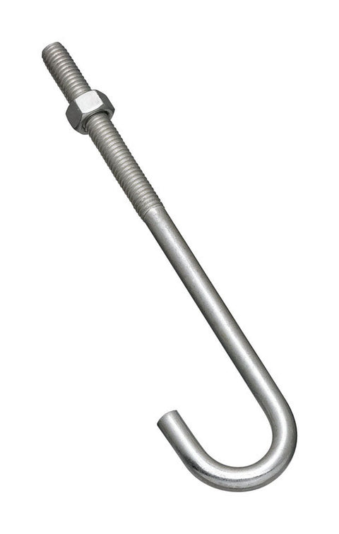 National Hardware Large Zinc-Plated Silver Steel 7 in. L J-Bolt 1 pk