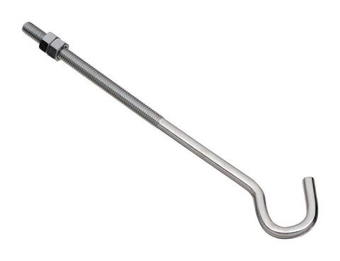 National Hardware Zinc-Plated Silver Steel 10 in. L Hook Bolt 135 lb 1 pk (Pack of 10)
