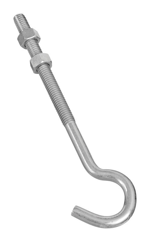 National Hardware Large Zinc-Plated Silver Steel 7 in. L Hook Bolt 1 pk (Pack of 10)