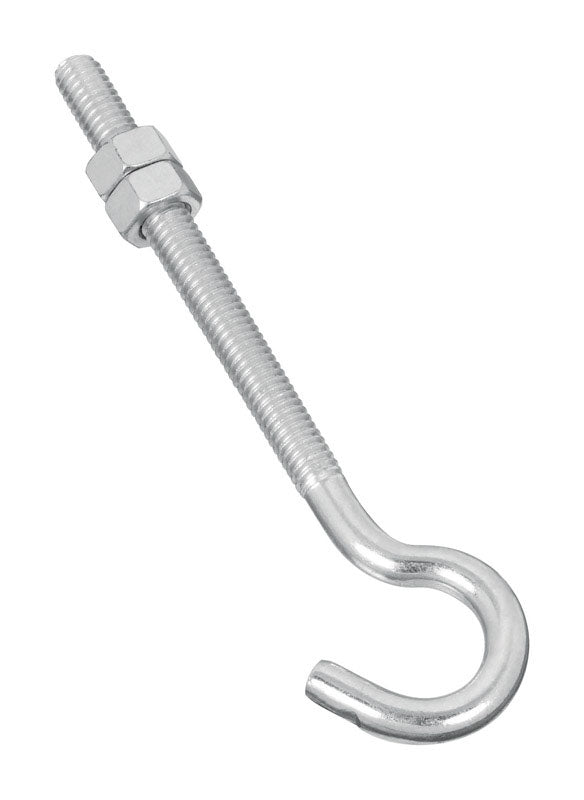 National Hardware Large Zinc-Plated Silver Steel 5 in. L Hook Bolt 100 lb 1 pk