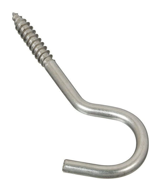National Hardware Large Silver Stainless Steel 4-1/4 in. L Screw Hook 50 lb 1 pk (Pack of 10)