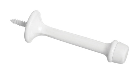 National Hardware 3 in. L Zinc w/Rubber Tip White Rigid Door Stop Mounts to wall .75 in.