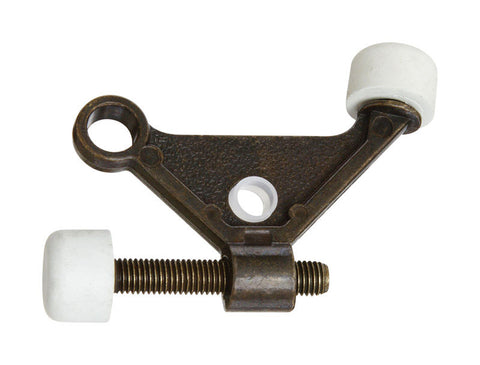 National Hardware Zinc w/Rubber Tip Antique Brass Bronze Hinge Pin Door Stop Mounts to door .5 in.
