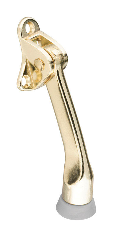 National Hardware 4 in. L Zinc w/Rubber Tip Brass Gold Door Stop Mounts to door .75 in.