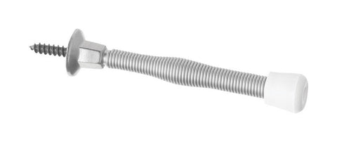 National Hardware Steel Satin Nickel Silver Spring Door Stop Mounts to wall .75 in.