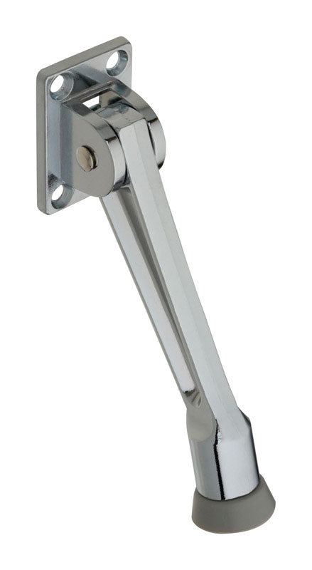 National Hardware Zinc w/Rubber Tip Chrome Silver Door Stop Mounts to door .75 in.