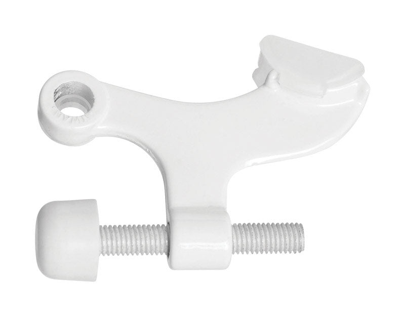 National Hardware Zinc White Hinge Pin Door Stop Mounts to door .75 in.
