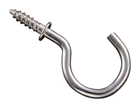 National Hardware Small Nickel Plated Silver Steel 1 in. L Cup Hook 13 lb 30 pk