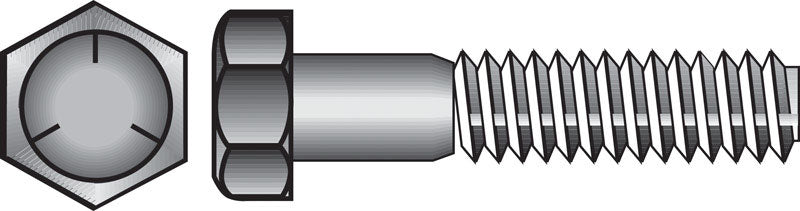 HILLMAN 1/4 in. D X 1 in. L Heat Treated Zinc Steel Hex Head Cap Screw 100 pk