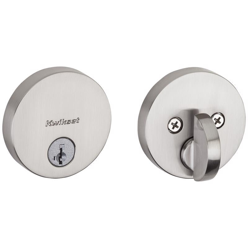 Kwikset SmartKey Satin Nickel Zinc Single Cylinder Deadbolt