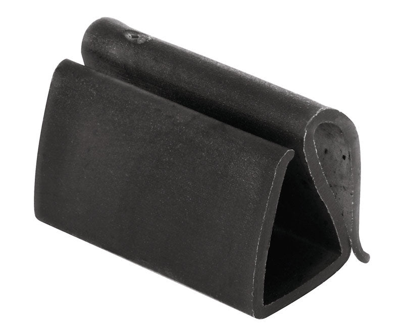 Prime-Line Black Vinyl Retainer Clip For 3/8 inch 4 pk