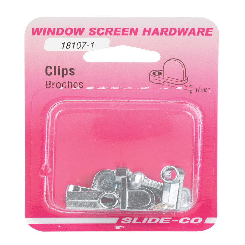 Prime-Line Mill Steel Screen Clip For 1/16 inch 8 pk