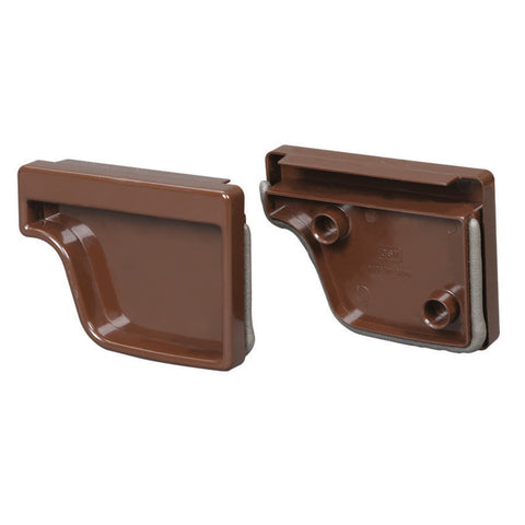 Amerimax 4.6 in. H X 2 in. W X 5 in. L Brown Vinyl K Gutter End Cap Set (Pack of 16)