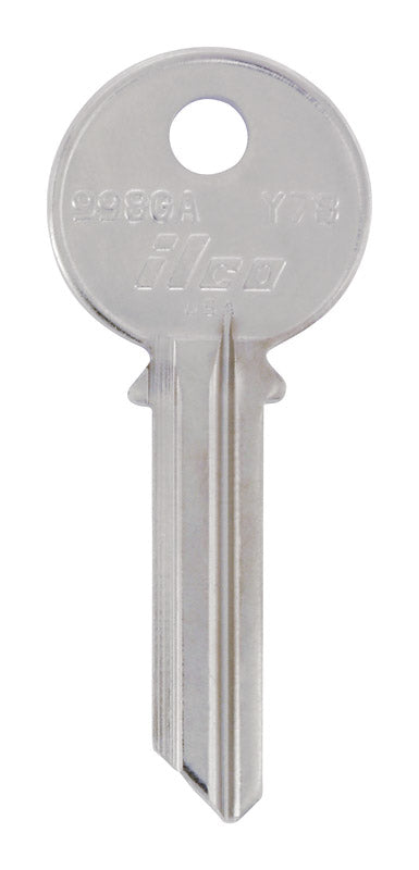 HILLMAN Traditional Key House/Office Key Blank 130 Single For Yale Locks Silver (Pack of 4)