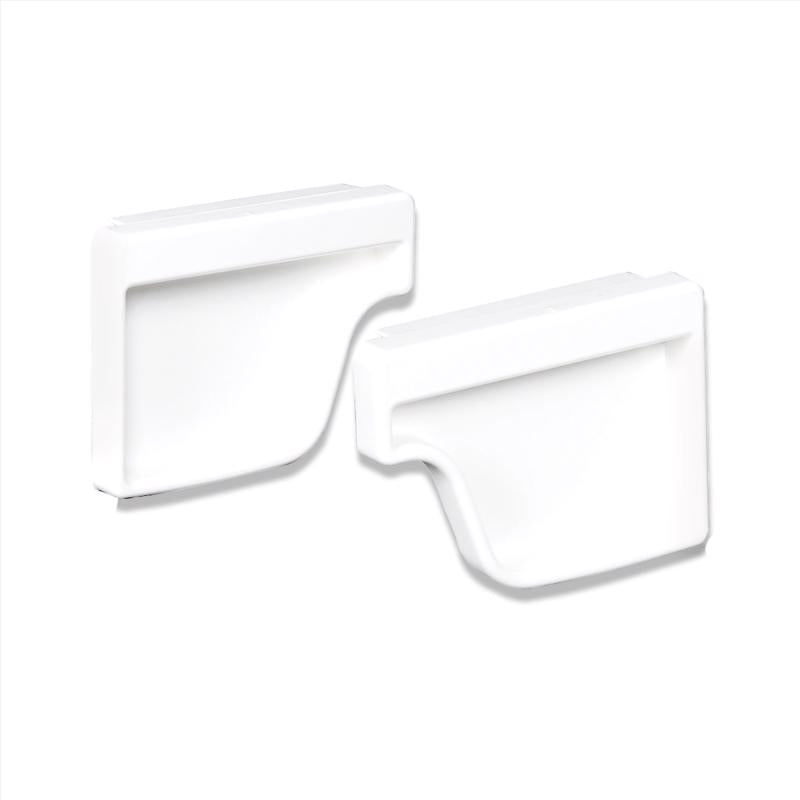 Amerimax 4.6 in. H X 2 in. W X 5 in. L White Vinyl K Gutter End Cap (Pack of 16)