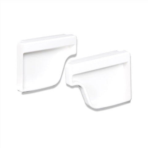 Amerimax 4.6 in. H X 2 in. W X 5 in. L White Vinyl K Gutter End Cap (Pack of 16)