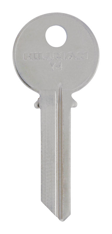 HILLMAN Traditional Key House/Office Key Blank 129 Single For Yale Locks Silver (Pack of 4)