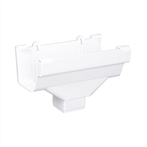 Amerimax 5 in. W X 9 in. L White Vinyl Traditional Gutter Drop Outlet