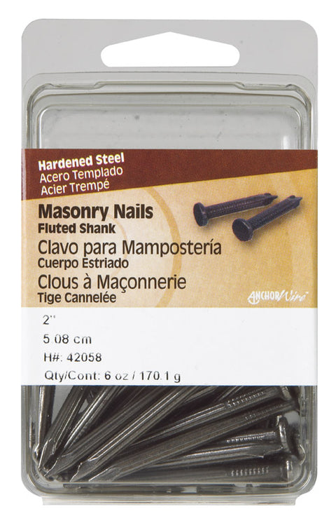 HILLMAN 2 in. Masonry Steel Nail Flat Head (Pack of 5)
