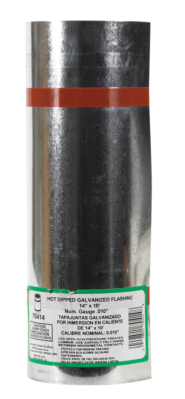 Amerimax 14 pulg. de ancho x 10 pies de largo Platina de valle de acero galvanizado Plateada