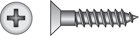 HILLMAN No. 10 X 3/4 in. L Phillips Zinc-Plated Coarse Wood Screws 100 pk