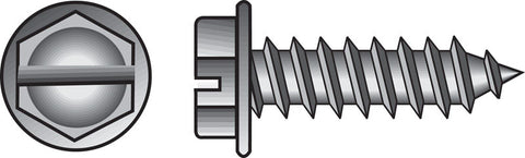 HILLMAN No. 14 Ga. X 1 in. L Slotted Hex Washer Head Sheet Metal Screws 100 pk