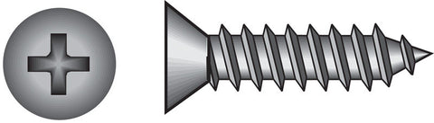 HILLMAN No. 12 Ga. X 1-1/4 in. L Phillips Flat Head Sheet Metal Screws 100 pk