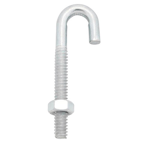Hampton Small Zinc-Plated Silver Zinc 0.5625 in. L J-Bolt 60 lb 1 pk (Pack of 10)