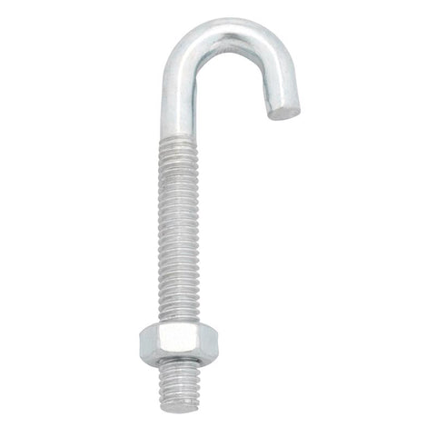 Hampton Small Zinc-Plated Silver Zinc 0.6875 in. L J-Bolt 150 lb 1 pk (Pack of 10)