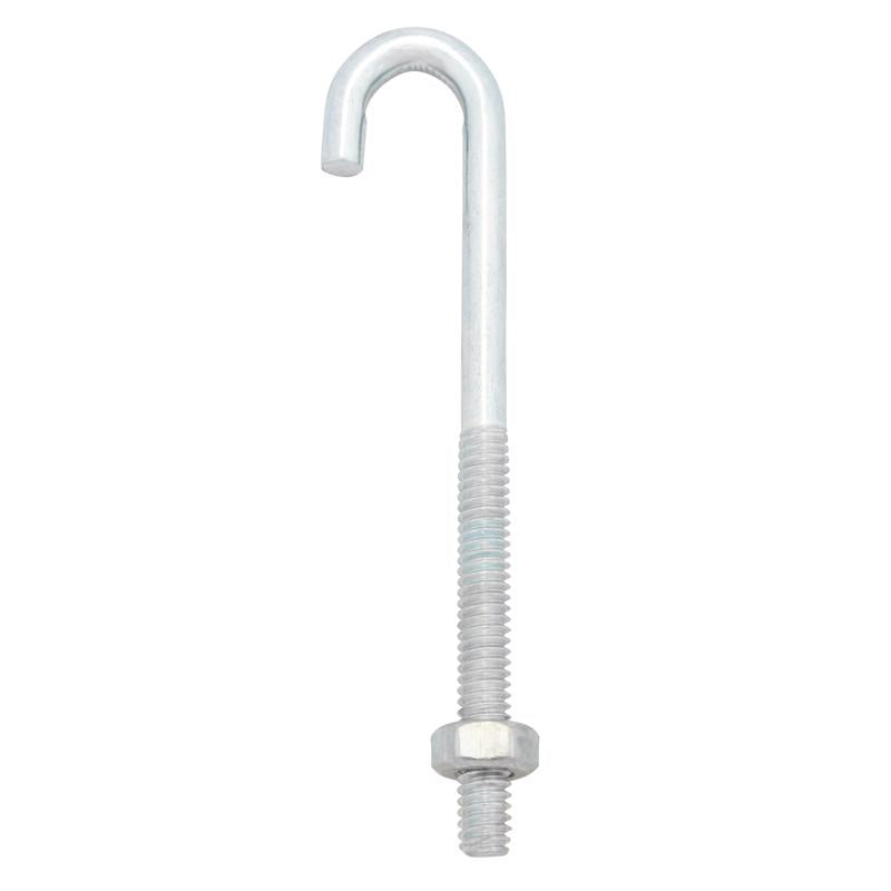 Hampton Small Zinc-Plated Silver Zinc 0.6875 in. L J-Bolt 125 lb 1 pk (Pack of 10)