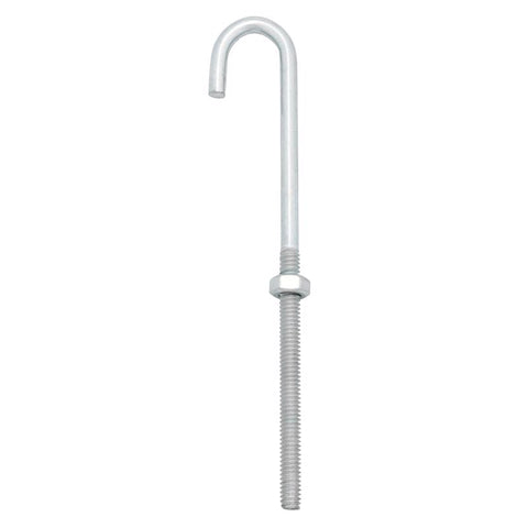 Hampton Small Zinc-Plated Silver Zinc 1 in. L J-Bolt 115 lb 1 pk (Pack of 10)