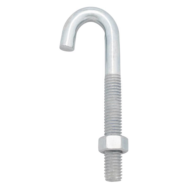 Hampton Medium Zinc-Plated Silver Steel 13/16 in. L J-Bolt 175 lb 1 pk (Pack of 10)