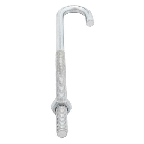 Hampton Medium Zinc-Plated Silver Zinc 6.9375 in. L J-Bolt 175 lb 1 pk (Pack of 10)
