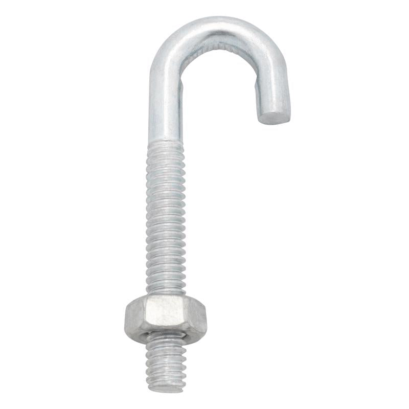Hampton Small Zinc-Plated Silver Zinc 1 in. L J-Bolt 375 lb 1 pk (Pack of 10)
