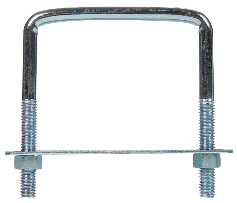Hampton 3/8 in. X 3-3/4 in. W X 4 in. L Coarse Zinc-Plated Steel Lumber Size Square Bend U-Bolt (Pack of 5)