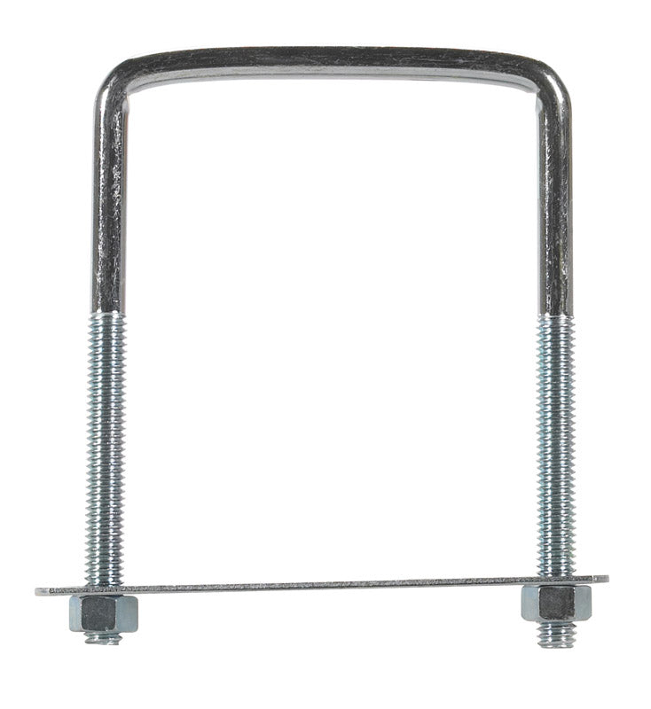 Hampton 3/8 in. X 3.7 in. W X 5 in. L Coarse Zinc-Plated Steel Lumber Size Square Bend U-Bolt (Pack of 5)