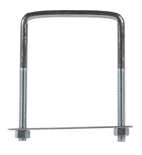Hampton 3/8 in. X 3.7 in. W X 5 in. L Coarse Zinc-Plated Steel Lumber Size Square Bend U-Bolt (Pack of 5)