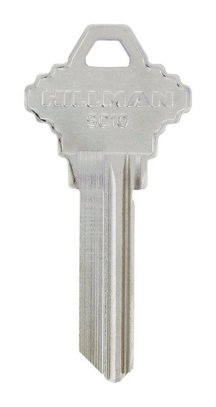 HILLMAN Traditional Silver House/Office Key Blank 125 Single For Schlage Locks Silver (Pack of 4)