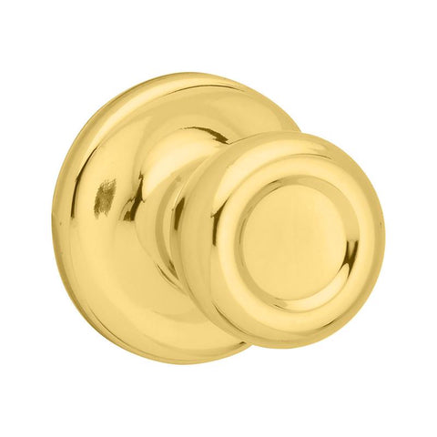 Kwikset Mobile Home Traditional Polished Brass Passage Door Knob