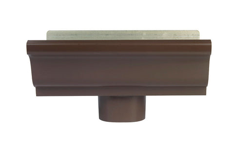 Amerimax 5.5 in. H X 10 in. W X 5.5 in. L Brown Aluminum K Gutter End with Drop (Pack of 12)
