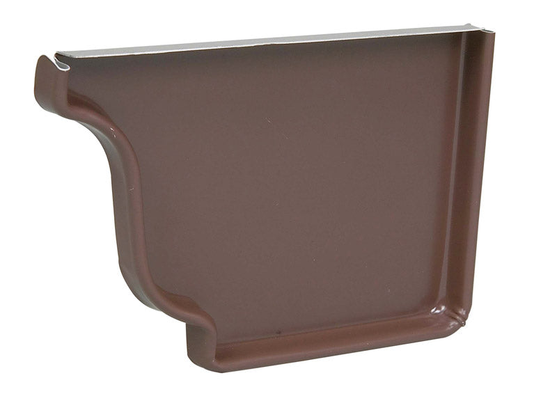 Amerimax 0.5 in. H X 3.5 in. W X 5 in. L Brown Aluminum K Right End Cap (Pack of 15)
