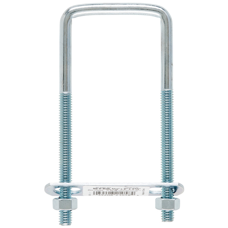 Hampton 5/16 in. X 2 in. W X 4-3/4 in. L Coarse Zinc-Plated Steel Square Bend U Bolt (Pack of 10)