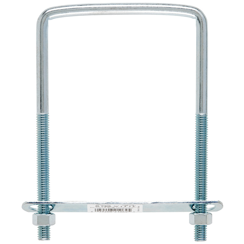 Hampton 3/8 in. X 4 in. W X 6 in. L Coarse Zinc-Plated Steel Square Bend U Bolt (Pack of 10)