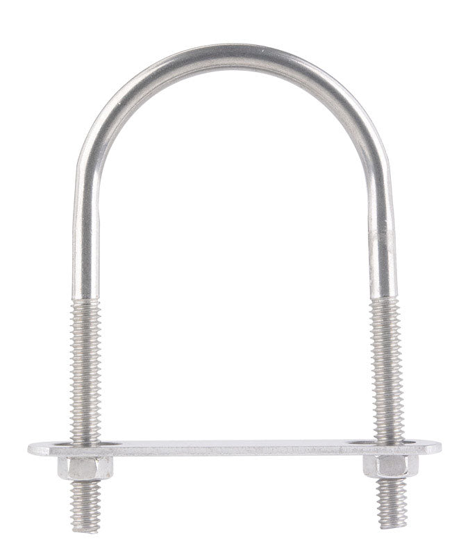 Hampton 1/4 in. X 2 in. W X 3-1/2 in. L Coarse Stainless Steel U-Bolt (Pack of 5)